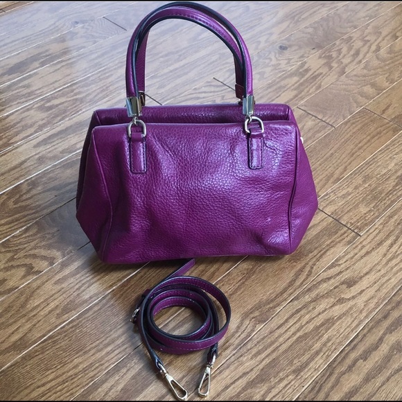 Coach Magenta Leather Mini Satchel w Strap Handbag - Picture 3 of 8